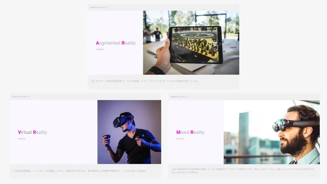 AR、VR、XR