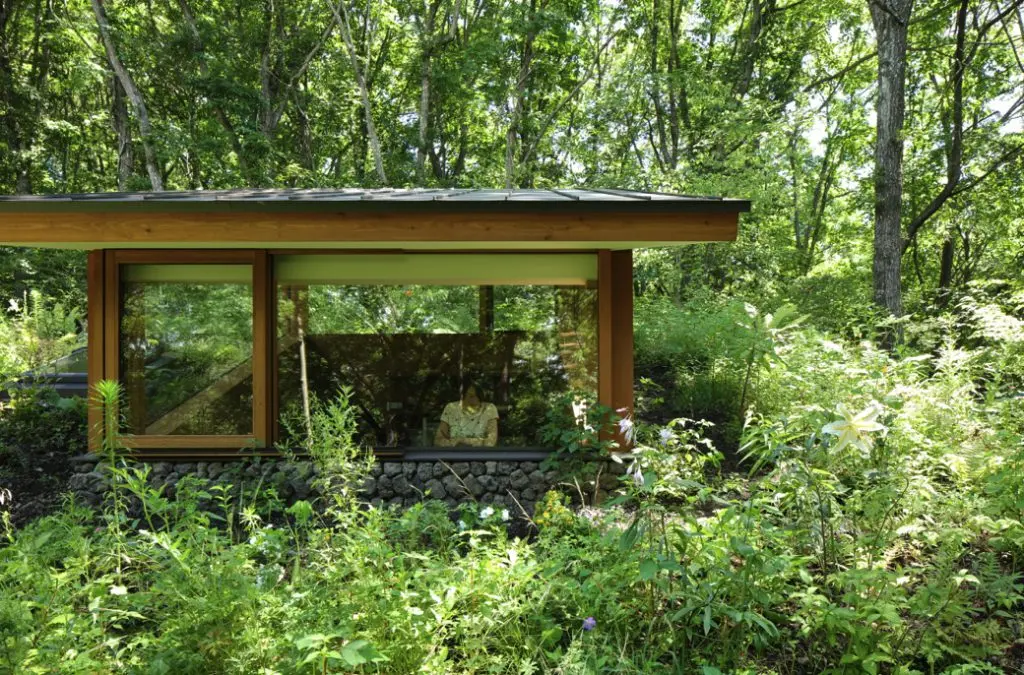 山野草と同じ目線で建てられた書斎