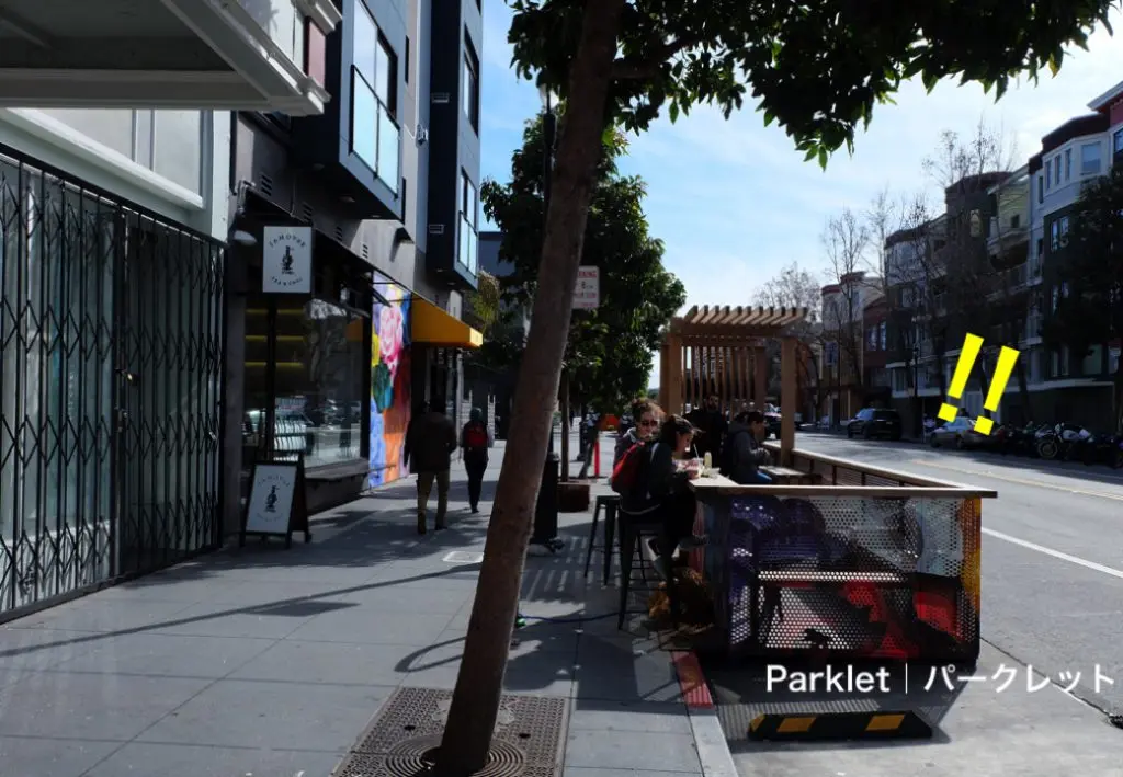 合法的に路上の一部を活用する「Parklet」