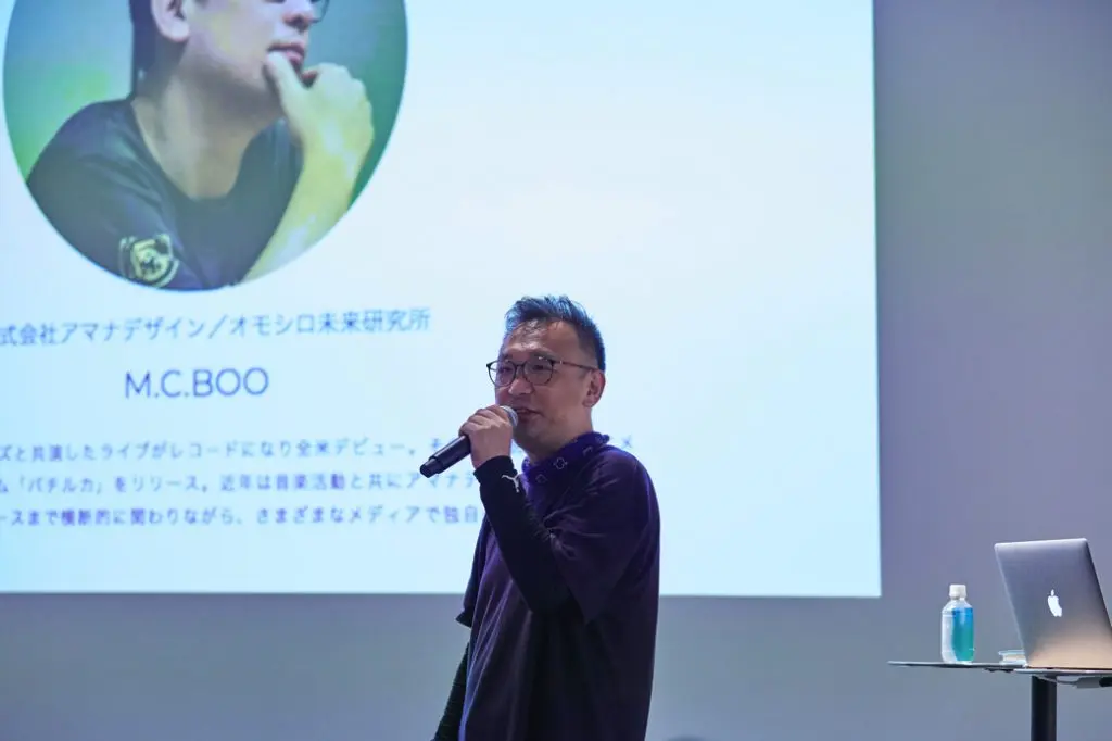 「オモシロ未来研究所」のM.C.BOO