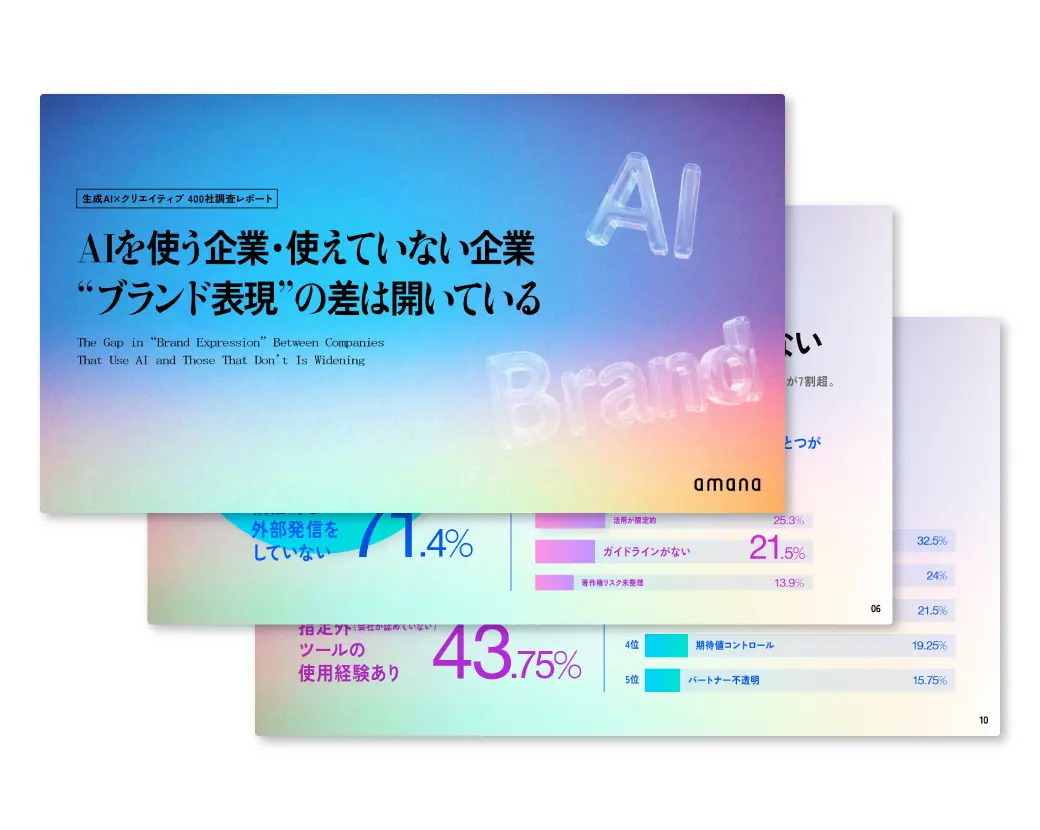 生成AI×クリエイティブ 400社調査レポート|AIを使う企業・使えていない企業"ブランド表現"の差は開いている